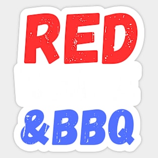 Red White and BBQ funny patriotic BBQ Sticker